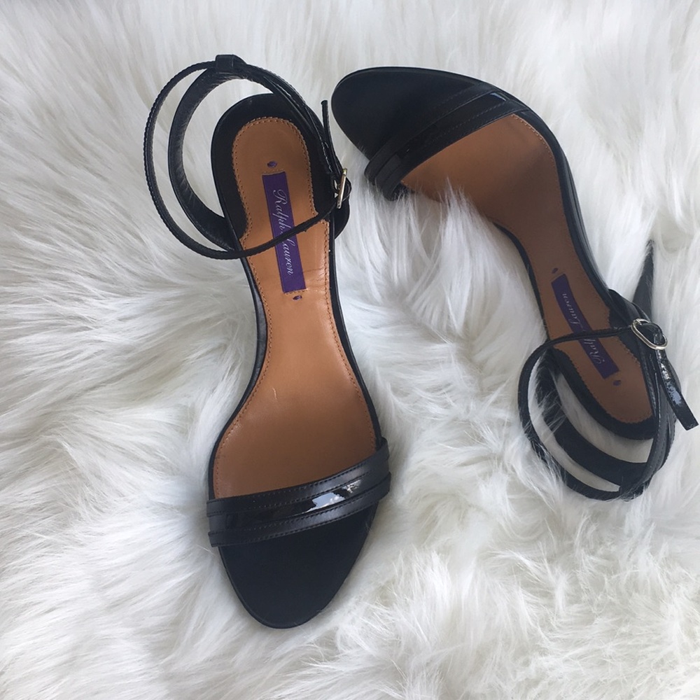 Ralph Lauren:Black High heel Sandals Size 8B. - Picture 3 of 8